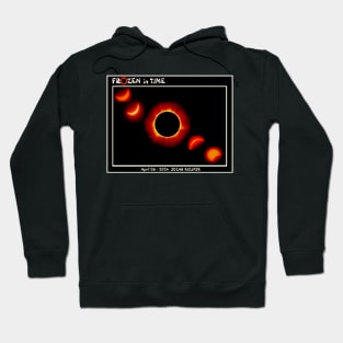 Solar Eclipse Frozen in Time 5 Stages April 08 - 2024 Print Hoodie